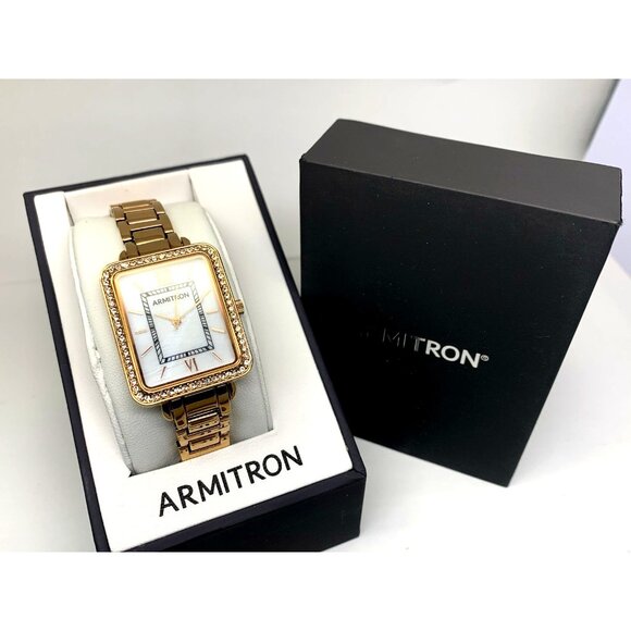 Armitron Women\'s Watch 75/5841RG Quartz Mother of Pearl Dial Rose Gold Steel